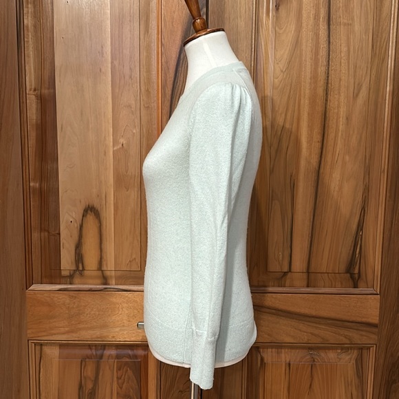 Banana Republic Puff-Shoulder Crewneck Sweater - Merino Wool/Cashmere, EUC S - Picture 3 of 15